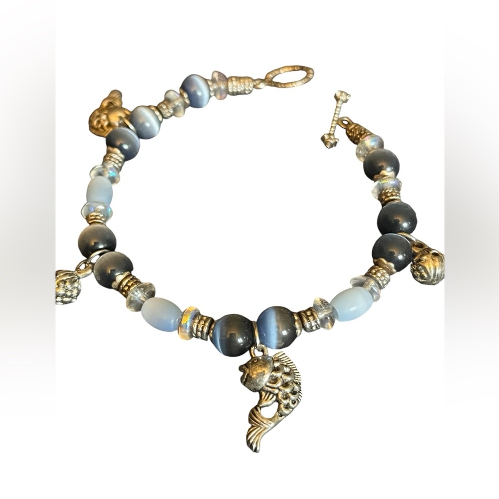 Cats eye fish bracelet handcrafted
